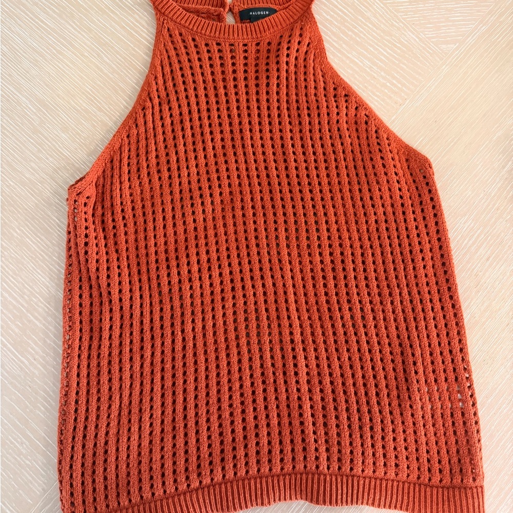 Halogen Burnt Orange Knit Top